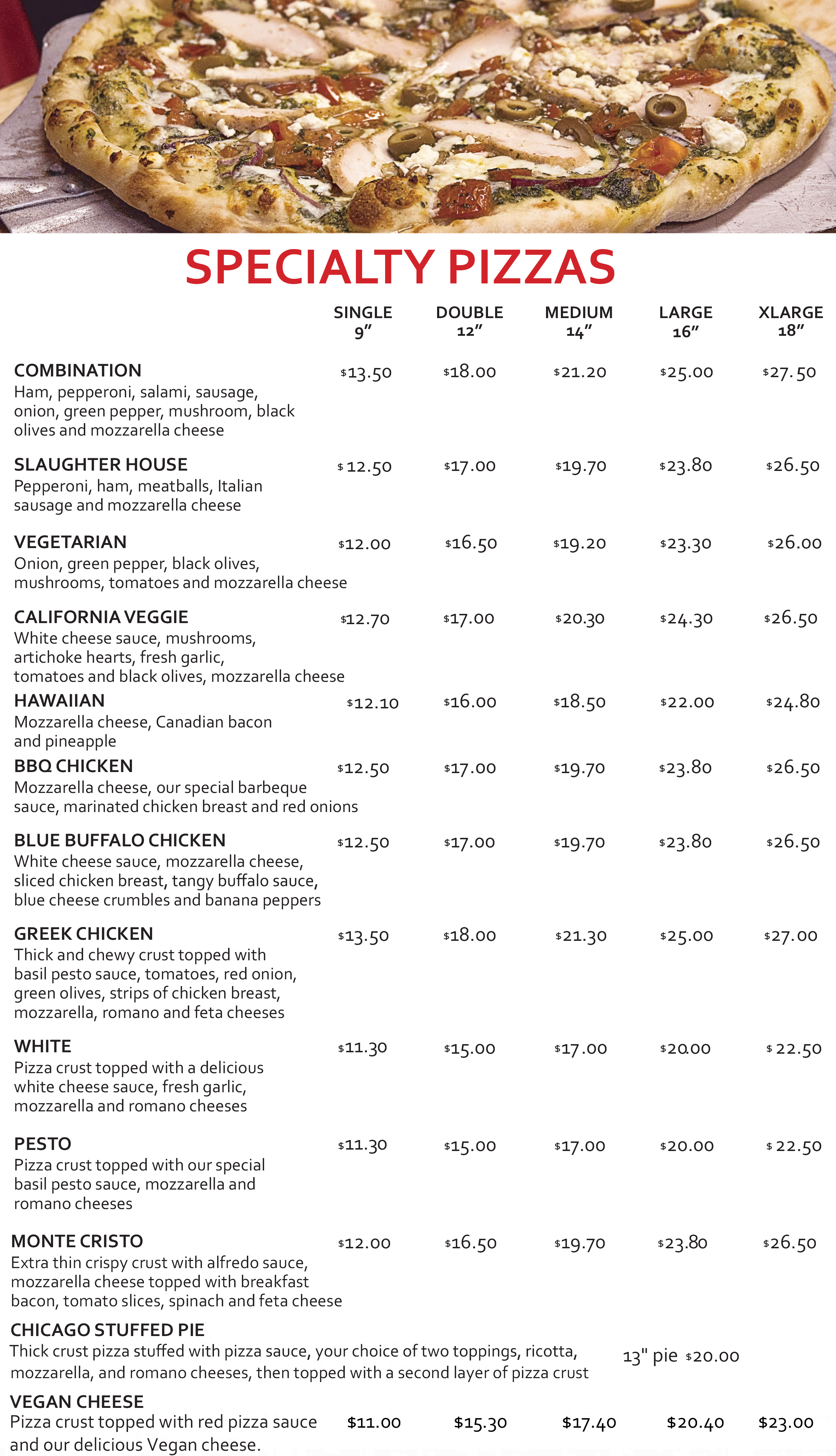 Pizza \u0026 Calzones – Big Apple Pizzeria